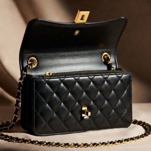 Chanel Classic Wallet on Chain (WOC) in Black Lambskin